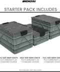 Holy Grail Stackable Storage Bins With Lids And Dividers For Closet And Garage Organization Heavy Duty Plastic Crates Starter Set includes two full size and one half size containers.