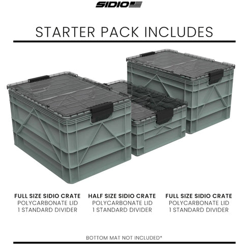 Holy Grail Stackable Storage Bins With Lids And Dividers For Closet And Garage Organization Heavy Duty Plastic Crates Starter Set includes two full size and one half size containers.