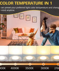Room setting showing color temperature options from the 12 Pack 6 Inch New Construction Integrated LED Recessed Night Light Module Kit
