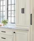 Square Solid Cabinet Handles 3 Inch 76mm Screw Spacing Matte Black Pulls 10 Pack Zinc Alloy on kitchen cabinets