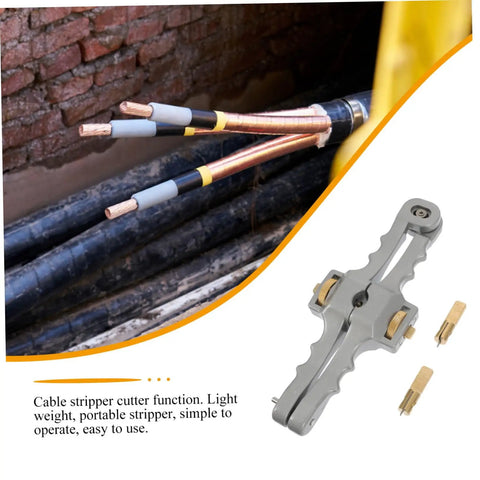 Smooth Operator Adjustable Wire Stripper And Fiber Optic Cable Cutting Tool with cable stripping function on the job site.