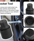 Kick The F Type Lug Nut Lock Down With This Special Steel Tool Kit For Safe Dismantling And Installing Anti Theft Security Wheel Nuts On Your Car Today. Steel F-type lug nut socket tool, 20mm, on wheel