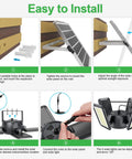 Step-by-step guide for Easy Setup of Solar Shed Light 1200LM 144LED Motion Sensor With 5 Lighting Modes Remote Control