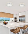 Brighten Up Your Space With A Modern 11 Inch Flush Mount Crystal LED Ceiling Light 4000K Daylight White 1980 Lumens in kitchen