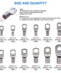 105 Piece Heavy Duty Wire Lugs Kit With Tinned Copper Eyelets And Ring Terminals Tubular And SC Styles for Battery Cables