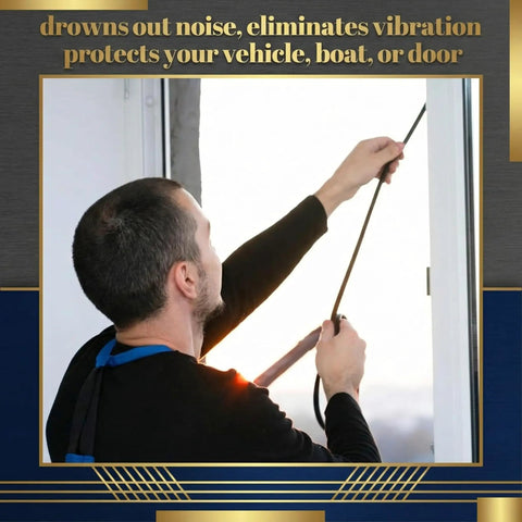 Man installing Kickass 6mm Round Epdm Rubber Tubing For Weather Stripping 24.6 Feet Black Closed Cell Foam Seal Strip in window.