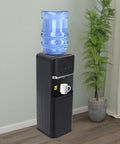 Triple Temperature Water Dispenser With Hot Cold Warm Water Output For Coffee Tea And More Five Gallon Floor Standing Electric Cooler And Heater With Child Lock For Home Office Cafes Black in room