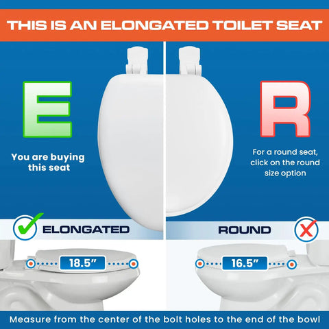 Premium Soft Cushioned Elongated White Toilet Seat Featuring Butter Smooth Slow Close Lid And Drop Dead Simple Quick Release Hinges For Effortless Cleaning And Ultimate Comfort