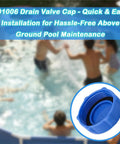 Heavy Duty Drain Valve Cap Replacement For Bestway And Coleman Above Ground Pools Blue 2 Pack Durable Engineering Plastic