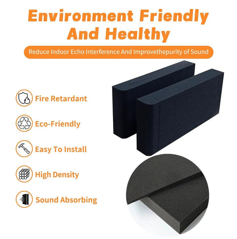 Two Pack Studio Monitor Isolation Pads For 3 To 5 Inch Speakers, High Density Foam Vibration Dampening For Clearer Sound