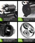 MerCruiser V6 V8 Starter Motor Direct Replacement For Marine Engines With 11 Tooth PMGR 863007A1 components detail view