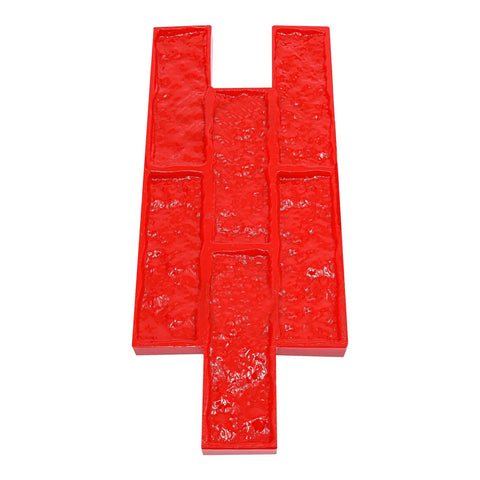 Durable Concrete Stamp With Realistic Texture Mat For Wall And Floor Imprinting, Cement Stamp Mold For Decorative Surfaces, Red