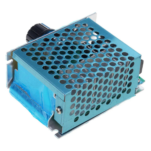 Rock Solid 4000W Voltage Stabilizer And Regulator For Home Workshop, Precision Power Controller With Protective Features, Keeps Electronics Safe From Fluctuations, Reliable Volt Regulator For Heavy Load Equipment And DIY Tech; blue metal vented housing
