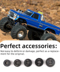 Power Packed 48DP Pinion Gear Set for 1/10 RC Cars displayed with gears 20T to 28T hardened steel and RC car in background
