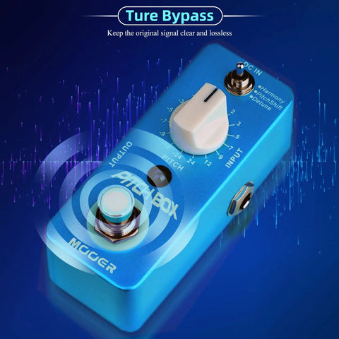 Blue Pitch Harmonizer Guitar Effects Pedal With True Bypass MPS1 Octave Box Harmony Detune and Pitch Shift Modes