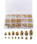 300 Piece Heat Set Threaded Inserts Kit M2 To M6 And One Quarter Twenty Brass Knurled Nuts For 3D Printing PLA ABS Repair Mixed Pack Copper Forging For Strong Durable Joints in organizer box