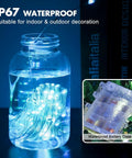 Big 39 Feet 120 LED Battery Powered Fairy Lights With Remote And Timer, RGB Color Changing String Lights in Mason jar