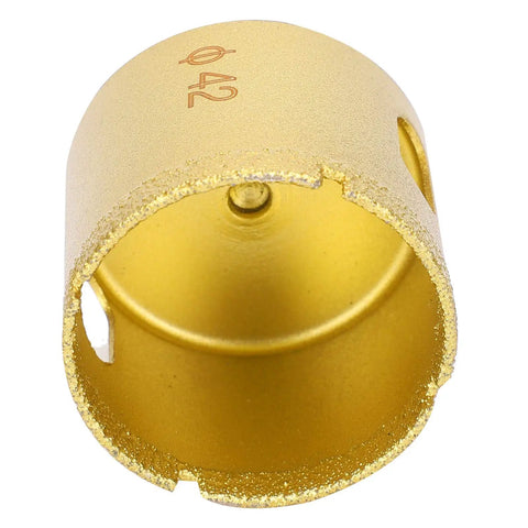 Check Out This Hella Cool 5 Piece 42mm Gemstone Hole Saw Kit With Golden Drill Cutters For Marble Glass And Ceramics To Make Precise Cuts Like A Pro. 42mm gold gemstone hole saw cutter with diamond edge for marble, glass, and ceramic