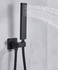 UMJIGF Shower System Black Shower Faucet Set with Led Digital Display, Handheld shower head with water spray.