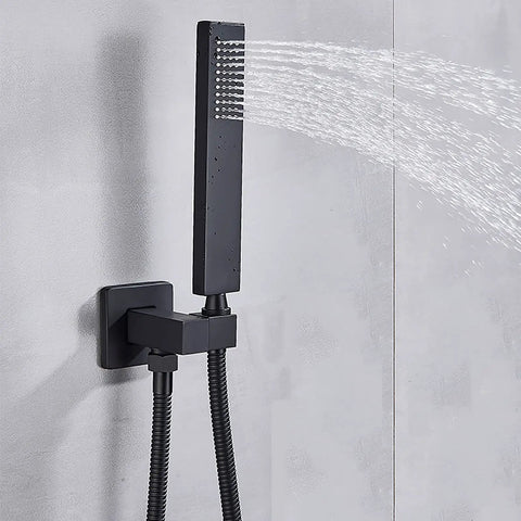 UMJIGF Shower System Black Shower Faucet Set with Led Digital Display, Handheld shower head with water spray.