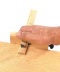 Using Woodworking Marking Gauge 4.75 Inch 120mm Adjustable Kebiki Japanese Scribe on wood edge for precise parallel lines
