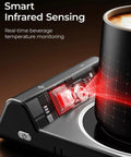 Keep Your Favorite Coffee Popping Hot All Day With Smart Infrared Mug Warmer Set Boasting Pinpoint Temp Tuning Auto Memory Function And Clean Lines Designed For Cozy Desk Sessions Or Snappy Kitchen Routine - close-up of smart mug warmer with infrared sensing.