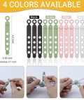 Game Changing Stretchy Silicone Cable Ties With Lock Buckle For Cord Organization and Management shown in four colors.