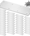 40 Pack White Mending Plates With 240 Self Drilling Screws Stainless Steel Flat Brackets 0.08 Inch Thick 5.5 By 2 Inch