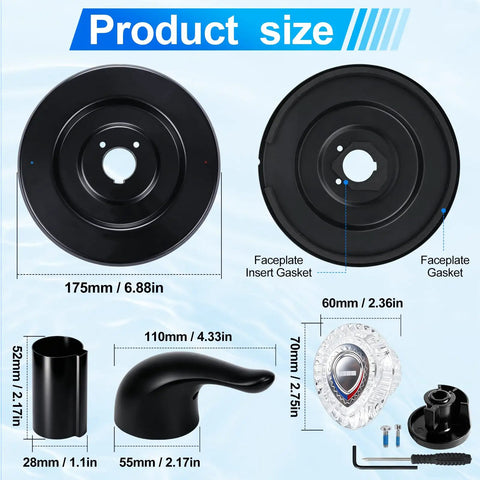 Upgrade Your Bathroom With This Sleek Matte Black Shower Handle Trim Kit Compatible With Moen T470 Chateau Tub And Shower Valve For A Total Makeover. 175mm faceplate with handle and gasket parts