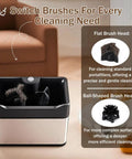Cut Through Stubborn Coffee Grit Like Butter With This Easy Going Electric Portafilter Cleaner showing flat and ball-shaped brush heads.