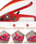 Heavy Duty Manual Pallet Strapping Kit With Poly Strap Sealer And Hand Tensioner Tool for easy plastic strap cutting.
