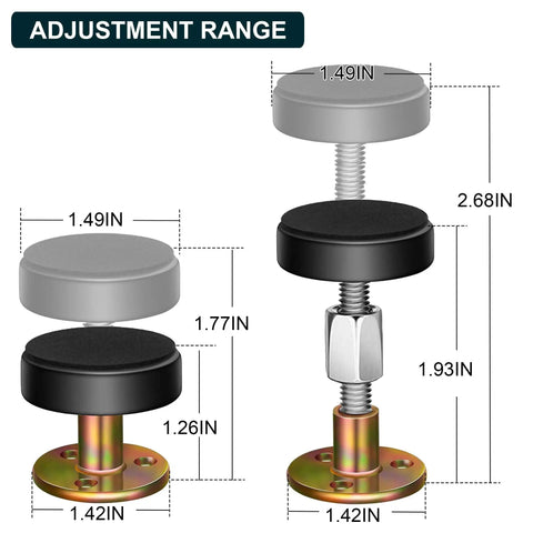 Straight Up Dependable Adjustable Headboard Stoppers For Wall 4 Piece Set Self Adhesive Bed Frame Brackets dimensions and features