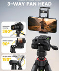 Go To Camera Tripod With Rapid Leg Deployment For DSLR, iPhone And GoPro, 67 Inch Adjustable Stand showcasing 3-way pan head