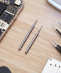 Premium Tungsten Steel Screw Extractor Kit For Knocking Out Stripped Broken Phone Screws 1.3Mm Drill Bit Tool on workbench.