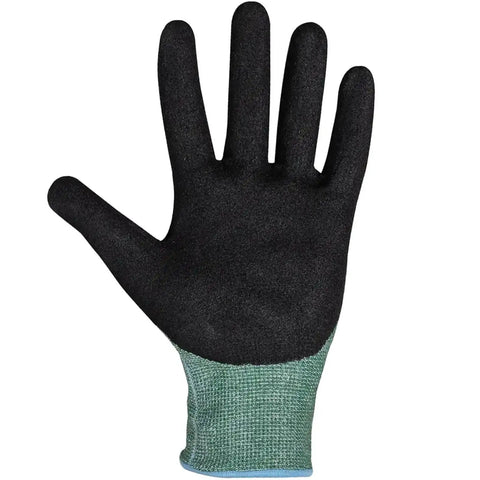 Dy-Max Continuous Thread Spearfishing Gloves With Nitrile Palm Grip, Tight Cuff, And Chemical Resistant Design For Underwater Use, Ultra Durable Fabric In Black Green, X Large