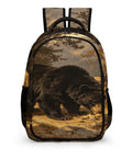 Wild Bear Printed Unisex Backpack Large Capacity For School Hiking And Travel Durable Polyester Daypack with bear design