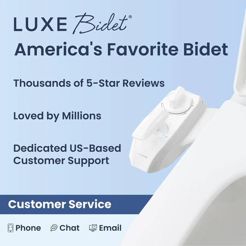 Warm Water Dual Nozzle Non Electric Bidet Attachment For Toilet Seat With 360 Self Clean And EZ Lift To Clean visible on toilet