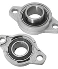 Set Of 2 Flanged Pillow Block Bearings 25mm Bore Self Aligning Zinc Alloy 2 Bolt Mounts For Go Kart Atv Tricycle Scooter Golf Cart