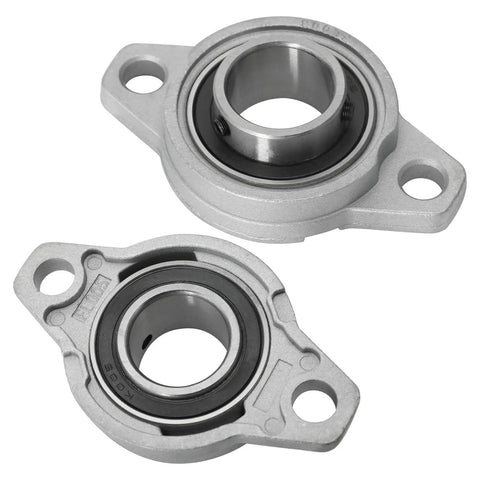 Set Of 2 Flanged Pillow Block Bearings 25mm Bore Self Aligning Zinc Alloy 2 Bolt Mounts For Go Kart Atv Tricycle Scooter Golf Cart