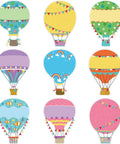 Colorful Fun Hot Air Balloon Cutouts Set Of 45 5 By 7 Inch Classroom Bulletin Board Accents for Back to School Decorations