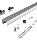 Commercial Grade Pocket Door Hardware And Track Set For 8 Foot Sliding Doors Aluminum Box Track System With 92 Inch Rails