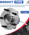 Front Wheel Hub Bearing Assemblies With ABS 5 Lug Two Piece Set for GM cars showing hub and ABS sensor plug.