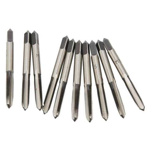 M5 Tap Drill Straight Flute Carbon Steel Manual Heavy Duty Tool For Thread Cutting In Metalworking And Automotive DIY Industrial Grade Hand Tool For Metric Threads Wood Plastic Aluminum, 10 taps