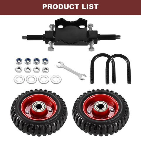 Rolling Gate 6 Inch Rubber Wheel Carrier Heavy Duty for Driveway and Sliding Gates with 550lb Capacity Two Wheel U Bolt Kit Included