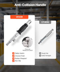 VEVOR permanent magnetic lifter with release handle and steel hook; front view with anti-collision grip.
