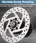 140mm 6-Bolt Stainless Steel Bike Disc Brake Rotor For Road, Mountain, BMX And Electric Scooters, Rustproof, Beefy Strength, Durable Replacement Rotor For MTB, Hybrid, And Everyday Rides, featuring six-hole screw mounting.