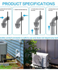 1/2 Inch Flexible PVC Liquid Tight Electrical Conduit Kit installation guide with connector steps and HVAC unit connections.