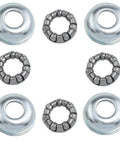 Rear Hub Cups and Bearing Retainer Set for Mountain Bikes, 4 Pack, Carbon Steel, Rust Resistant components displayed