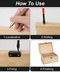 Step-by-step guide to using 50 Pairs Small Hinges Set For DIY Projects on wooden gift cases.
