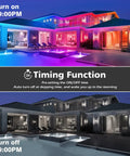 Outdoor Waterproof LED Strip Lights 100 Ft RGB Color Changing With Music Sync IP65 Rope Lights illuminating a house roof and pool